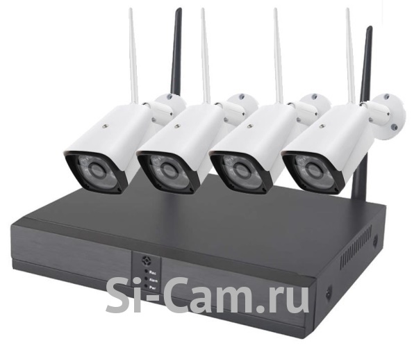 Комплект видеонаблюдения с беспроводными камерами SC-KIT204 WiFi (Уличный на 4 камеры 2мп)