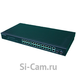 Si-Cam SC-DSPS24 PoE, 250W, 2Upl-G, 2SFP, 12.8Gbps